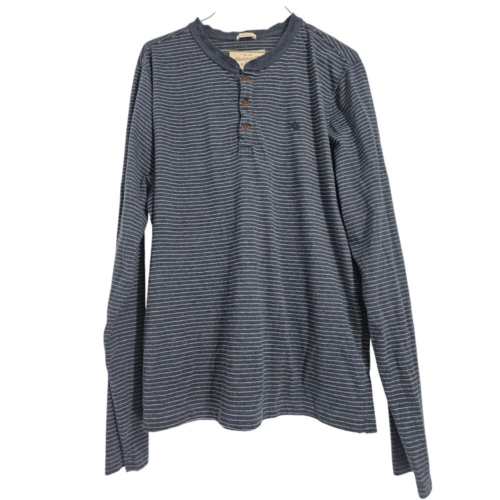 Abercrombie & Fitch Blue Striped Long Sleeve Shirt - Mens XL Extra Large